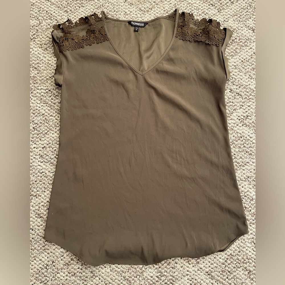 Brown silk blouse size small